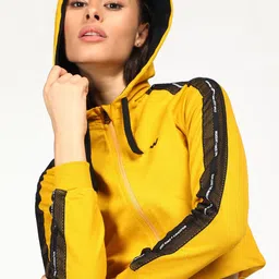 Wildcraft Front Open Long Sleeves Detachable Hood Cotton Crop Sweatshirt-16