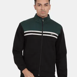 t-base High Neck Colourblocked Cotton Sweatshirt-image-35