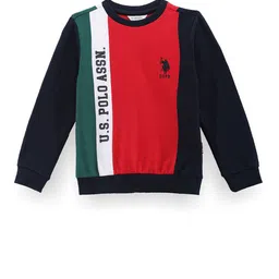 U.S. Polo Assn. Kids Boys Colourblocked Round Neck Pure Cotton Sweatshirt-picture-15