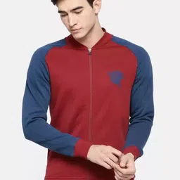 Wildcraft Men Red Colourblocked Cotton Sweatshirt-image-99