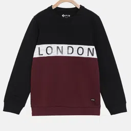 3PIN Boys Maroon Colourblocked  Round Neck Sweatshirt-image-27