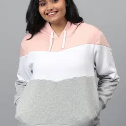 Instafab Plus Women Multicoloured Colourblocked Sweatshirt-image-6