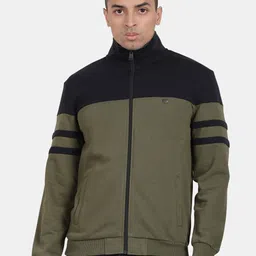 t-base Mock Collar Colourblocked Front Open Sweatshirt-picture-12