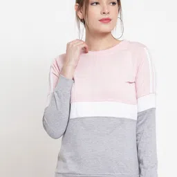 BAESD Colourblocked Round Neck Fleece Sweatshirt-picture-21