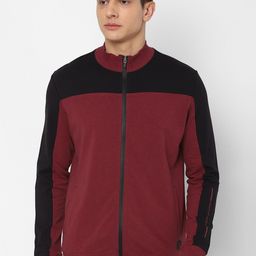 Louis Philippe Men Maroon Colourblocked Sweatshirt-picture-53