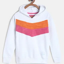 TALES & STORIES Girls White Colourblocked Sweatshirt-image-13