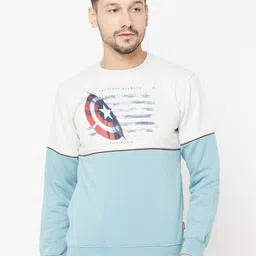 Octave Men Blue Captain America Printed Sweatshirt-picture-29