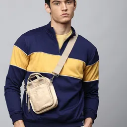 Dennis Lingo Men Navy Blue Colourblocked Sweatshirt-image-94