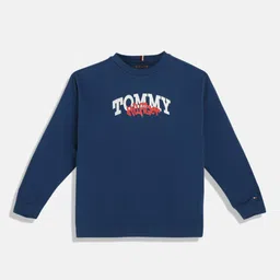 Tommy Hilfiger Boys Typography Printed Round Neck Pullover Sweatshirt-50