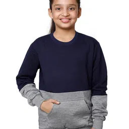 IndiWeaves Girls Colourblocked Fleece Sweatshirt-picture-38