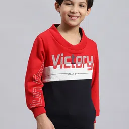 Monte Carlo Boys Round Neck Colourblocked Fleece Sweatshirt-12