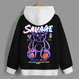 BAESD Boys Graphic Printed Hooded Neck Long Sleeve Fleece Relaxed Pullover Sweatshirt-picture-5