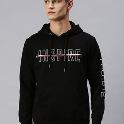 SHOWOFF Men Black Printed Hooded Sweatshirt-image-40