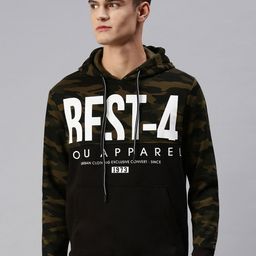 SHOWOFF Men Black Printed Hooded Sweatshirt-image-55
