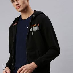 SHOWOFF Men Black Printed Hooded Sweatshirt-image-39