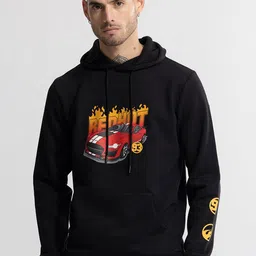Snitch Printed Hooded Cotton Sweatshirt-image-8