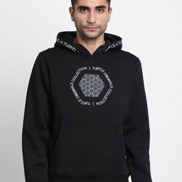 Turtle Typography Printed Hooded Terry Cotton Sweatshirt-image-97