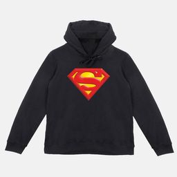 DC by Wear Your Mind Kids Black Printed Superman Hooded Sweatshirt-image-97