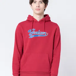 Red Tape Typography Printed Hooded Sweatshirt-image-68
