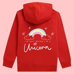NUSYL Girls Typography Printed Hooded Fleece Pullover Sweatshirt-image-62