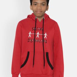 dongli Boys Red Printed Hooded Sweatshirt-picture-37