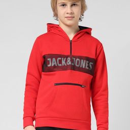 Jack & Jones Junior Boys Typography Printed Hooded pullover-image-42