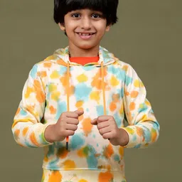 TALES & STORIES Boys Abstract Printed Hooded Cotton Pullover-31