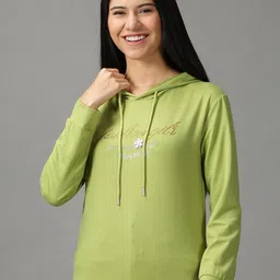SHOWOFF Women Typography embellished Hooded Pullover Sweatshirt-image-16