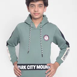 Crimsoune Club Boys Typography Printed Hooded Cotton Sweatshirt-image-22