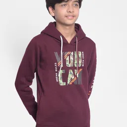 Crimsoune Club Boys Typography Printed Hooded Cotton Sweatshirt-image-38