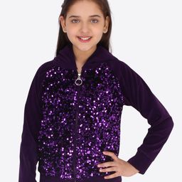 CUTECUMBER Girls Purple Hooded Sweatshirt-image-19