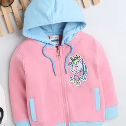 BUMZEE Infants Girls Graphic Printed Hooded Cotton Sweatshirt-image-55