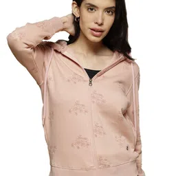 Gipsy Women Pink Printed Hooded Sweatshirt-image-43