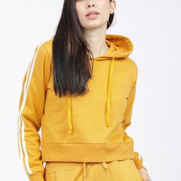 Tokyo Talkies Women Mustard Solid Hooded Sweatshirt-image-78