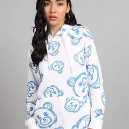 The Dry State White Graphic Printed Hooded Fleece Pullover Sweatshirt-image-9