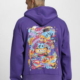 VEIRDO Graphic Printed Hooded Pullover Oversized Fleece Sweatshirt-picture-17