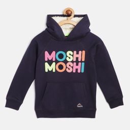 Cherry Crumble Unisex Kids Navy Blue Printed Hooded Sweatshirt-image-15