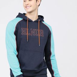 HIGHLANDER Men Navy Blue Printed Hooded Sweatshirt-image-99