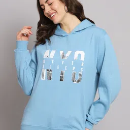 Obaan Typography Printed Hooded Cotton Pullover-image-19