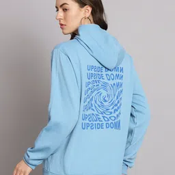 Obaan Typography Printed Hooded Cotton Pullover-image-16