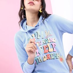 Tokyo Talkies Women Lavender Printed Hooded Sweatshirt-image-62