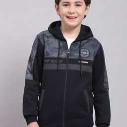 Monte Carlo Boys Camouflage Printed Hooded Front-Open Sweatshirt-13