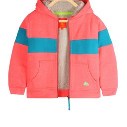 Cherry Crumble Kids Pink & Blue Colourblocked Hooded Sweatshirt-image-58