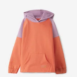 The Souled Store Girls Colourblocked Hooded Pure Cotton Pullover Sweatshirt-image-14