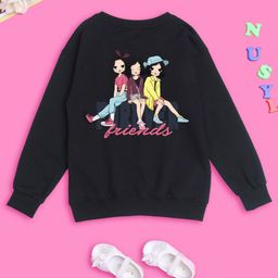 BAESD Girls Friends Forever Printed Fleece Pullover-image-15