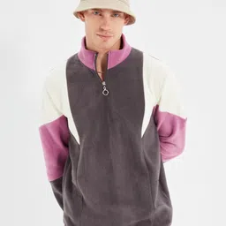 Trendyol Colourblocked Mock Collar Sweatshirt-picture-2