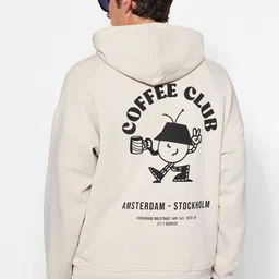 Trendyol Typography Printed Hooded Pullover Sweatshirt-image-9