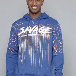 WAIMEA Typography Printed Hooded Cotton Pullover Sweatshirt-picture-4