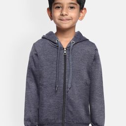 ADBUCKS Boys Grey Melange Hooded Sweatshirt-image-92