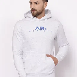 Red Tape Men Grey Melange Hooded Sweatshirt-9